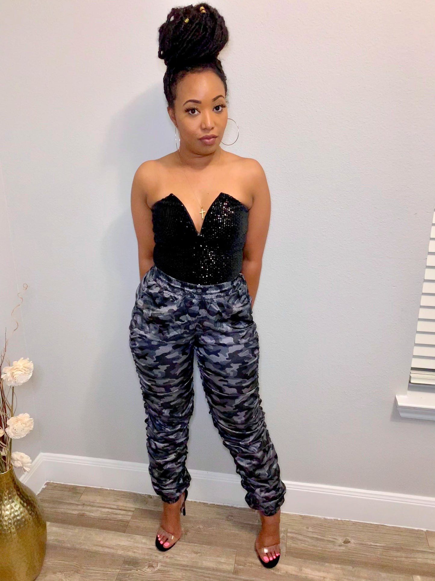 Ready for War High Waist Pants (Grey & Black)